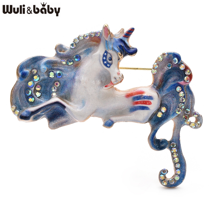 Baby Clothing Bag - Wuli&baby Beautiful Enamel Horse Unicorn Brooch