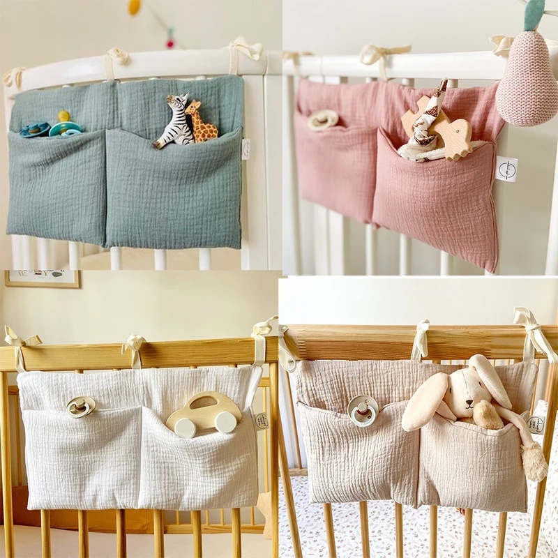 1/2pcs Baby Crib Organizer Cot - Baby Clothing Bag review and price